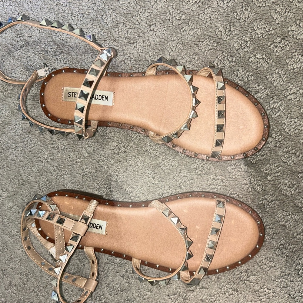 Steve Madden Beige Studded Sandals